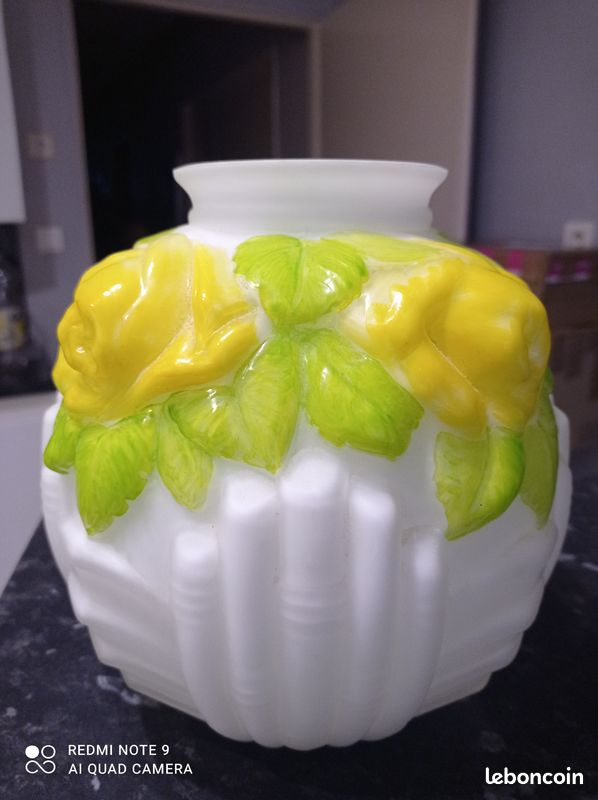 Joli et ancien vase en opaline art déco (image 4)