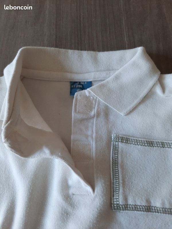 Polo blanc manches courtes 2 ans Am Stram Gram (image 4)