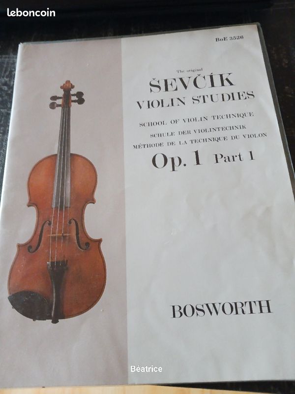 Livre De Études Pour Violon Otakar Sevcik Op. 7 Partie 1 - Méthode Originale Pour Pratique Et Technique