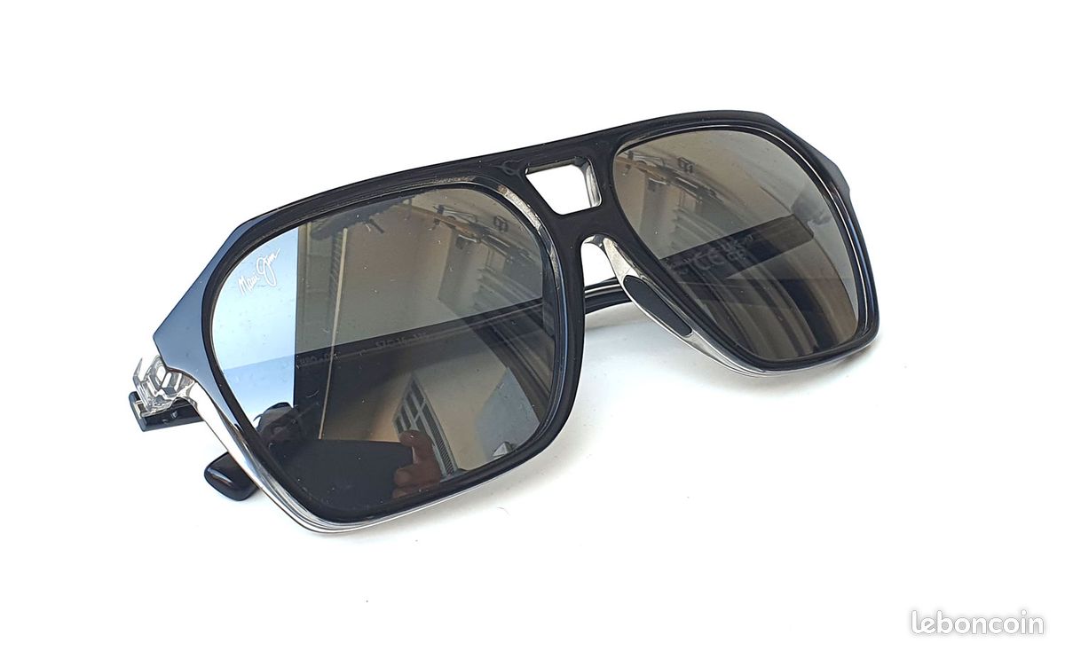 Maui jim lunettes de soleil polarisees aviateur wedges stg-bg mj880-02 57/16 135 (image 3)