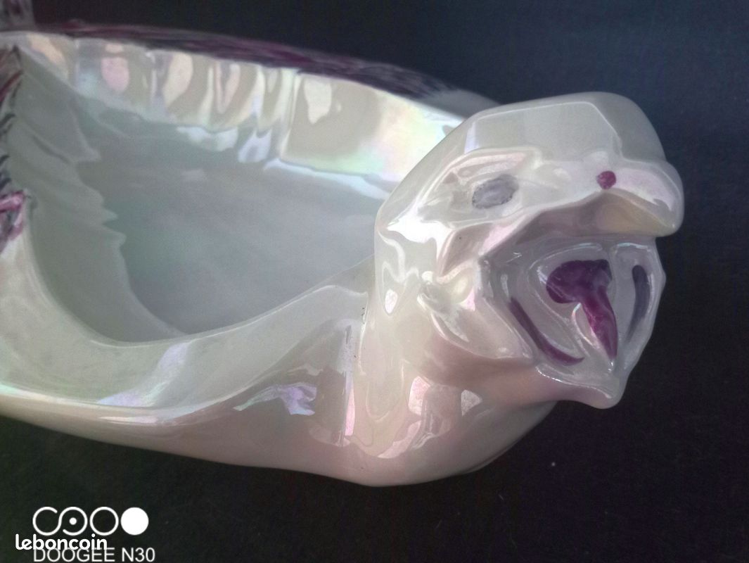 Céramique Limousine - Grand vide poche Art Déco en forme de pigeon en porcelaine de Limoges (image 10)