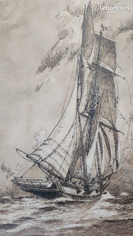 Tableau de marine à plume Frédéric Bernelle (image 3)