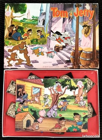 12 Tampons En Bois Tom & Jerry - Multi Motifs - Occasion