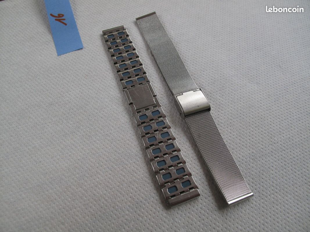 Lot de bracelets de montre en métal, vintage, 70's, 80's (image 8)