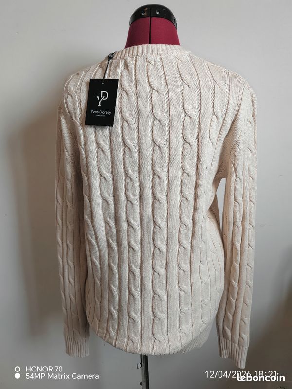 Pull torsadé en coton yves dorsey (image 4)