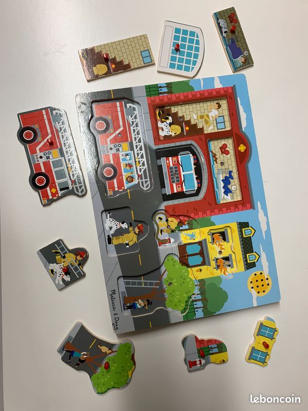 Jeux bois Puzzle sonore Caserne pompiers Melissa&Doug (image 2)