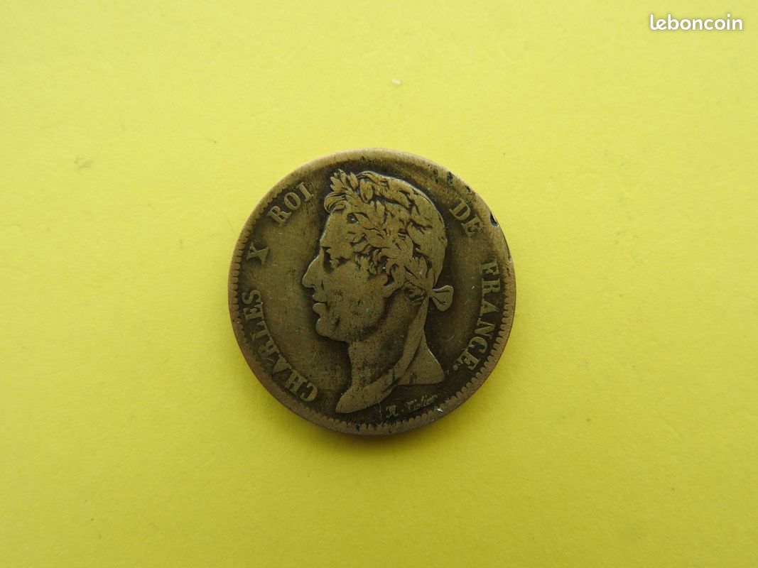 Monnaie Charles X Colonies Françaises 5 Centimes 1827 Atelier H La Rochelle (image 1)