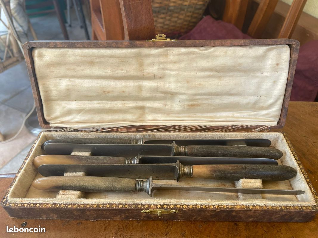 Coffret de 5 couteaux acier manche en corne (image 1)