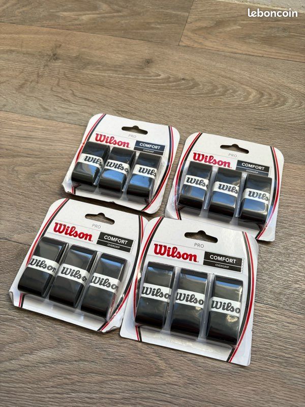Wilson Pro Overgrip Comfort Lot de 12 surgrips de tennis Noir
