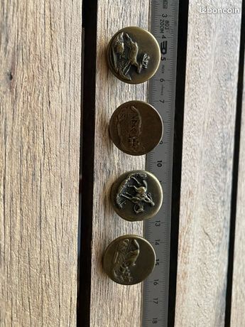 Ancien bouton chasse vénerie équipage chevreuil 16 mm