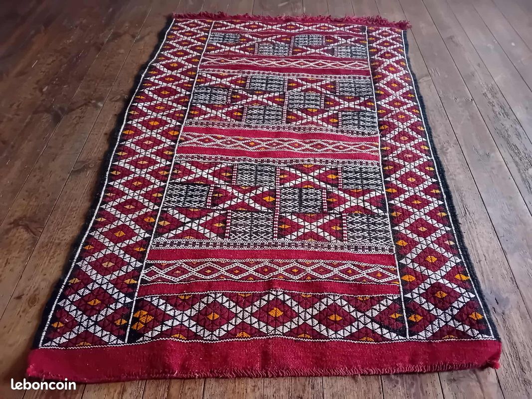 Kilim style Old Afghan fait main 210x145cm