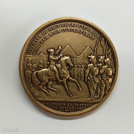 Médaille Originale France Napoléon 1798 Campagne D'Egypte - Bronze 41 Mm, 37,1 G, état Très Beau