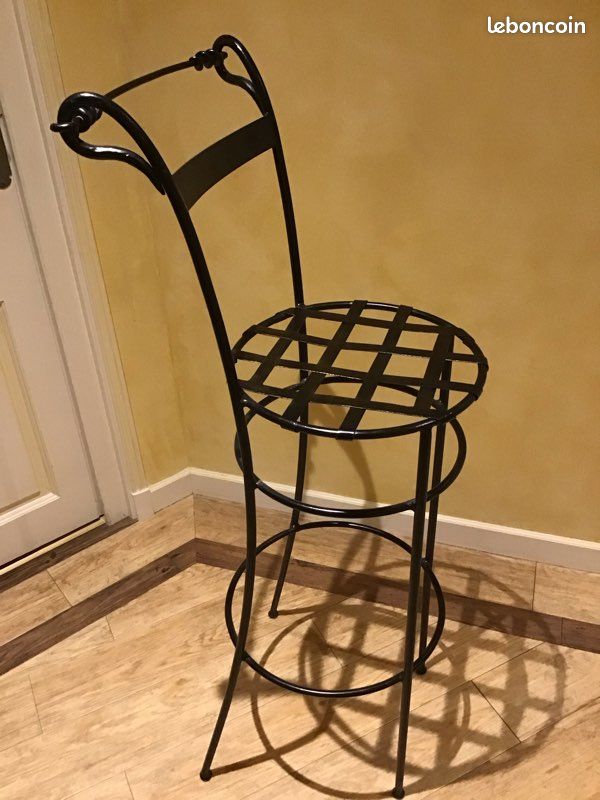Tabouret haut en fer forgé (image 7)