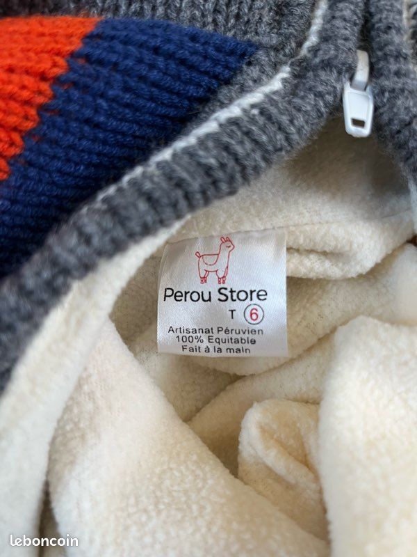 Gilet Pour Enfant En Laine Du Pérou - Taille 4-5 Ans, Couleur Violet, Style Sans Marque