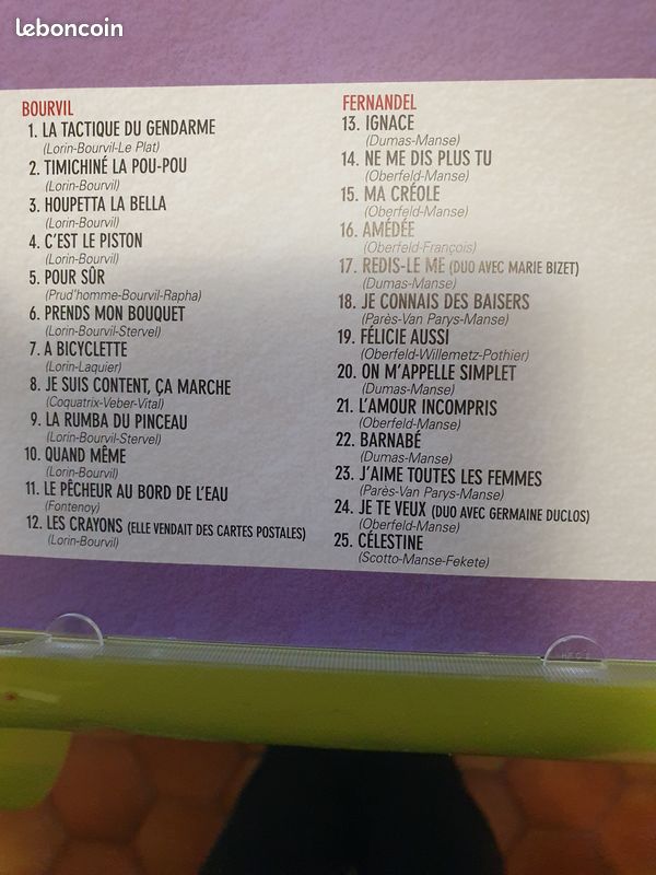 CD Bourvil et Fernándel 25 chansons (image 3)