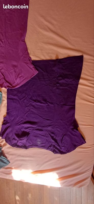 4 tee-shirts manches courtes 100% coton bio XL et XXL neufs unis couleurs vert violet mauve violine blanc (image 4)