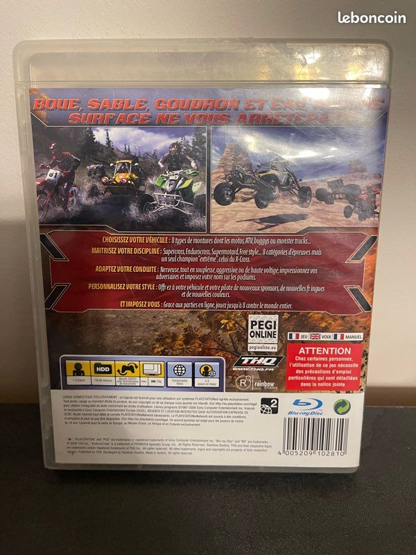 Jeu MX VS ATV Extreme Limite Pour PS3 - Version Française Complète Avec Boîte