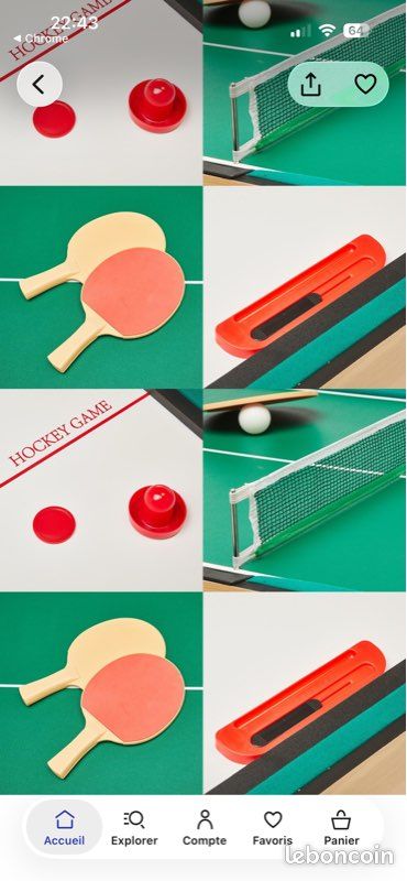 Table multi-jeux Kangui – Baby-foot, billard, ping-pong, air hockey (image 6)