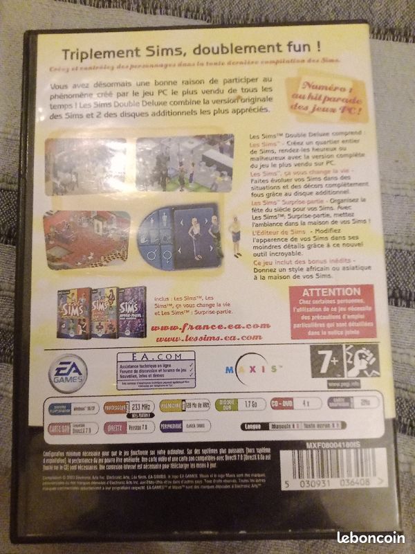 Jeux pour PC, CD Rom,7+,les Sims double Deluxe (image 2)
