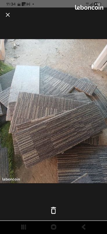 Dalles de moquettes comme neuves gris / 86 dalles de 50cm sur 50cm (image 6)