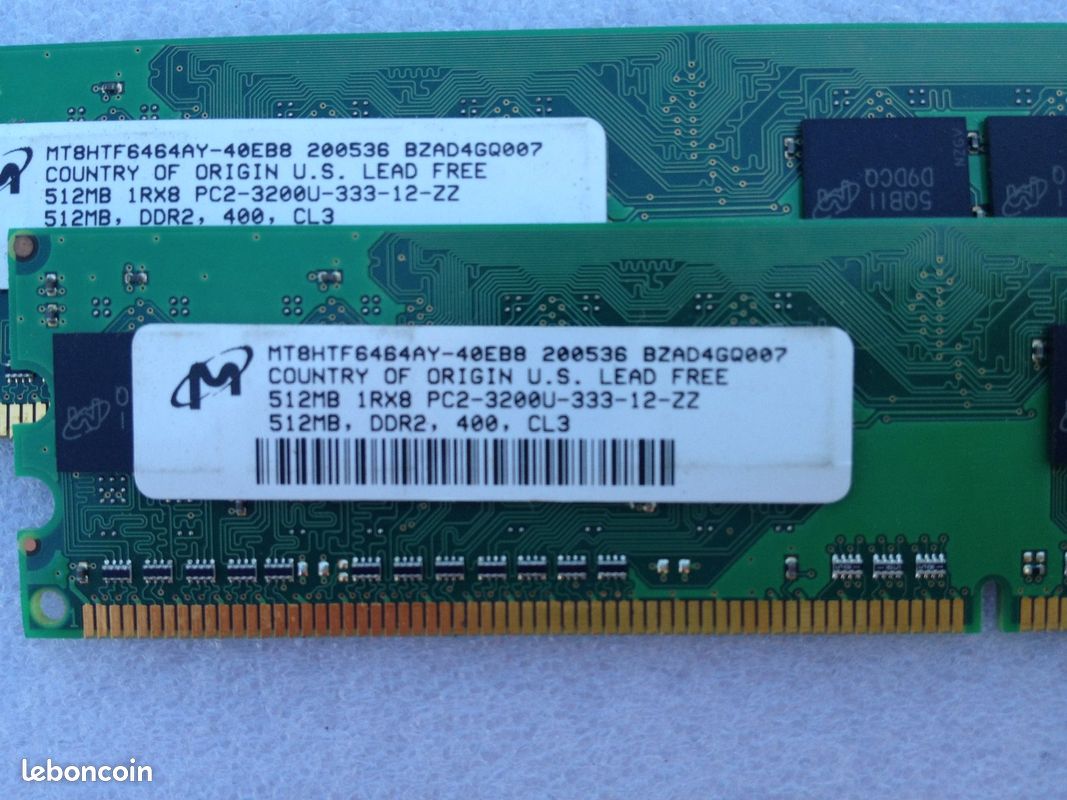 Informatique vintage - Lot 2 barrettes RAM (image 2)