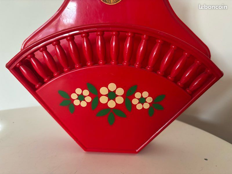 Porte filtre café Emsa vintage annees 60 70 rouge motifs fleur (image 2)