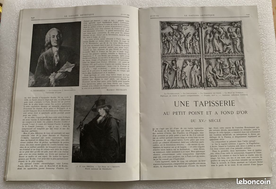 Le Gaulois artistique 32 1929, Art suédois, Tapisserie, P. W..., M. Paulme (image 4)