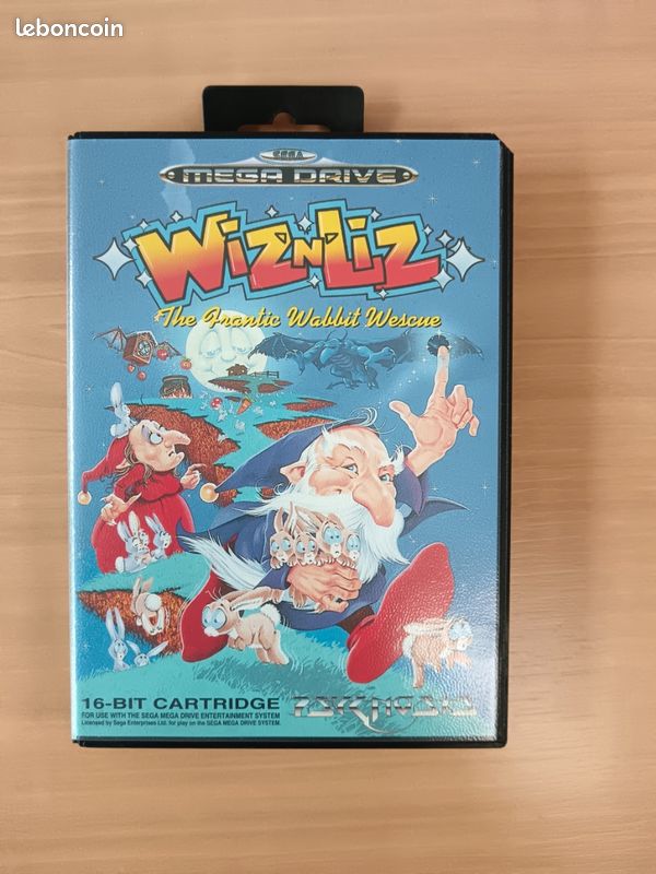SEGA MEGADRIVE (PAL) - Wiz n Liz / Complet, jaquette abimée