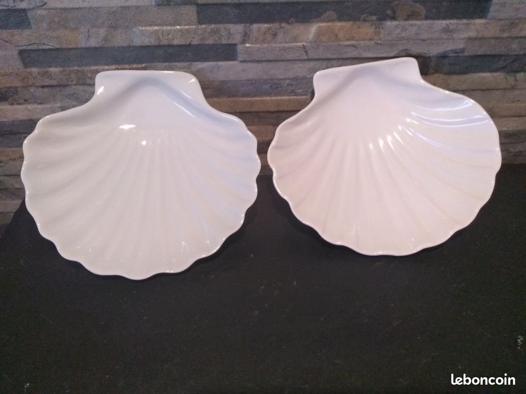 6 coquilles St Jacques porcelaine blanche (image 2)