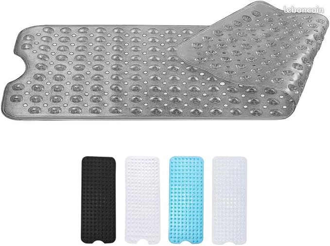 Tapis De Bain Antidérapant Extra Long 40x100cm Avec 200 Ventouses Puissantes - Confort Et Sécurité Pour Baignoire Et Salle De Bain (Transparent)