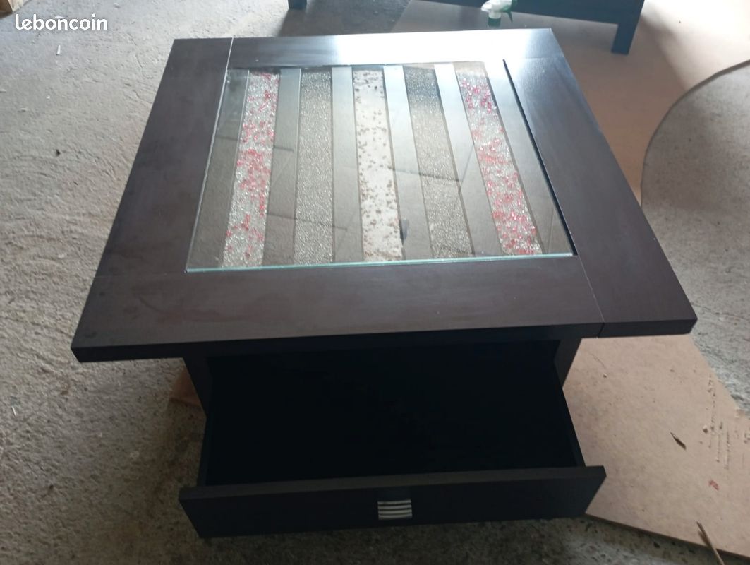 Lot table basse, meuble TV, fauteuil cuir (image 7)