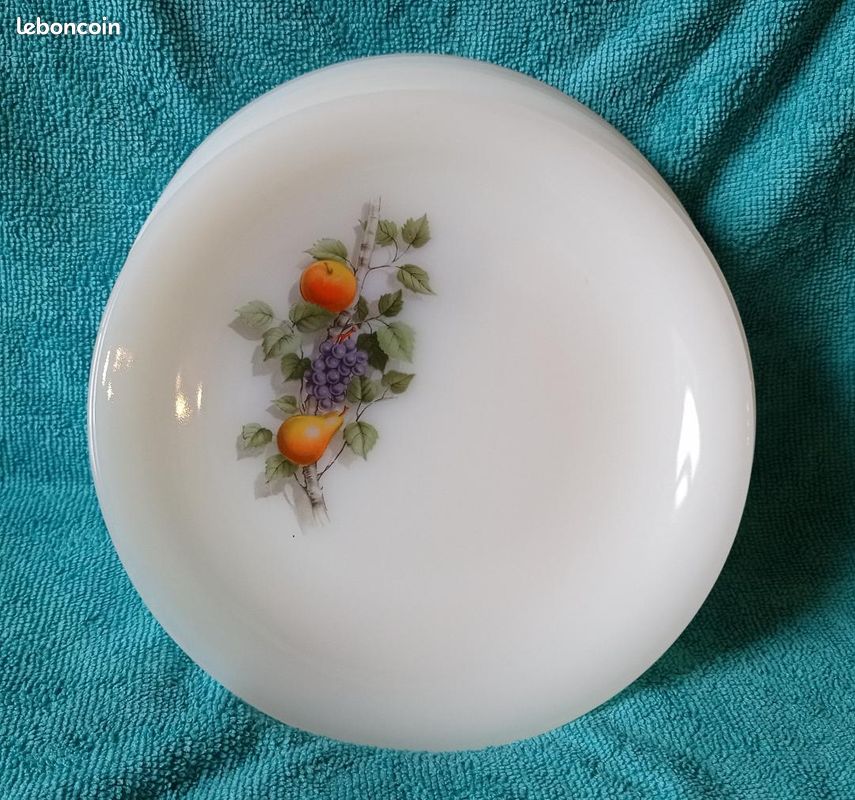 Assiettes à Dessert Arcopal Décor Fruits – Lot Occasion, Verre