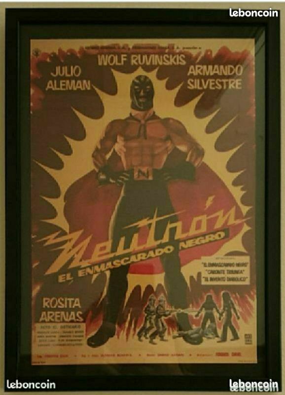 Affiche sous cadre "Neutron el Mascarado Negro" (image 1)