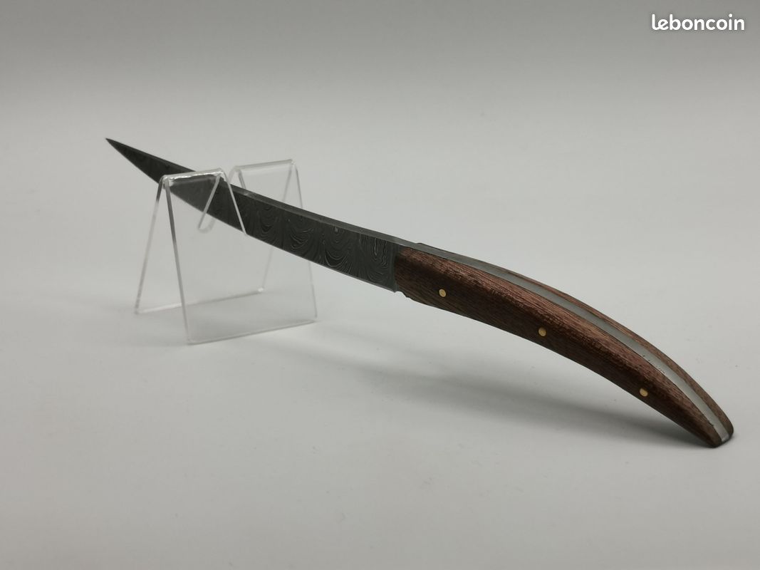 Couteau De Chasse En Acier Damas Artisanal – Le Camarguais – Édition Limitée - Coutellerie Hosteel (image 3)