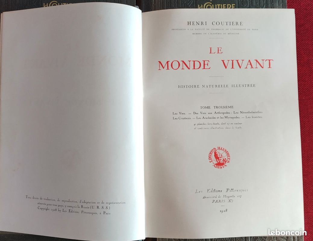 Henri Courtière "Le Monde Vivant" 5 volumes (image 2)