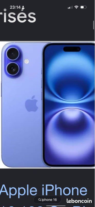 Iphone 16 bleu 128g (image 1)