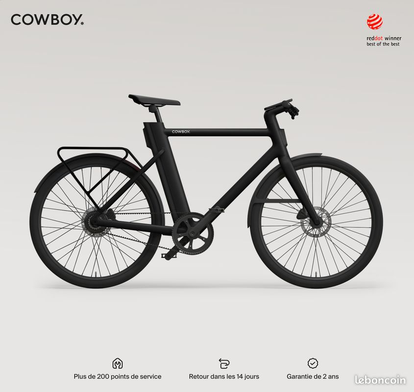 Vélo Cowboy Classic Performance Noir Mat (avec garde-boues