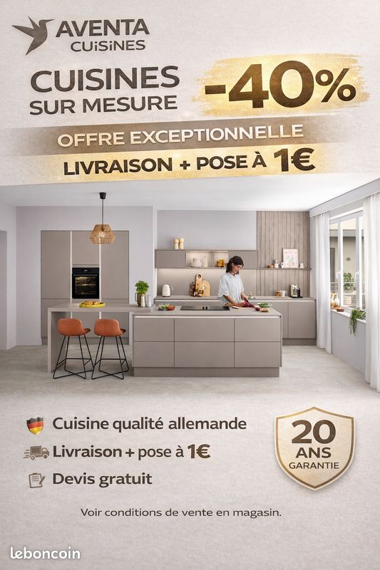 💥 Cuisine Équipée – Offre Spéciale -40% + Pose 1 E‼️ (image 1)
