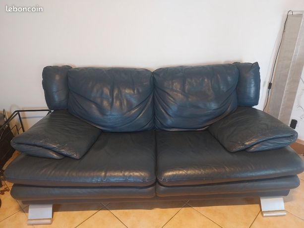 Canapé 3 places convertible en cuir italien de luxe alvine, beige