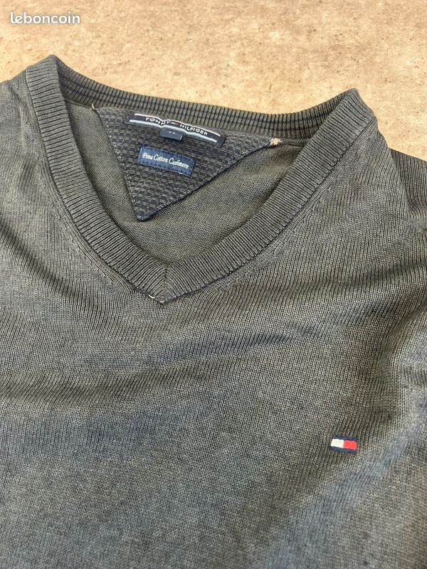 Pull Tommy Hilfiger Gris pour homme M #PTH.058 (image 4)