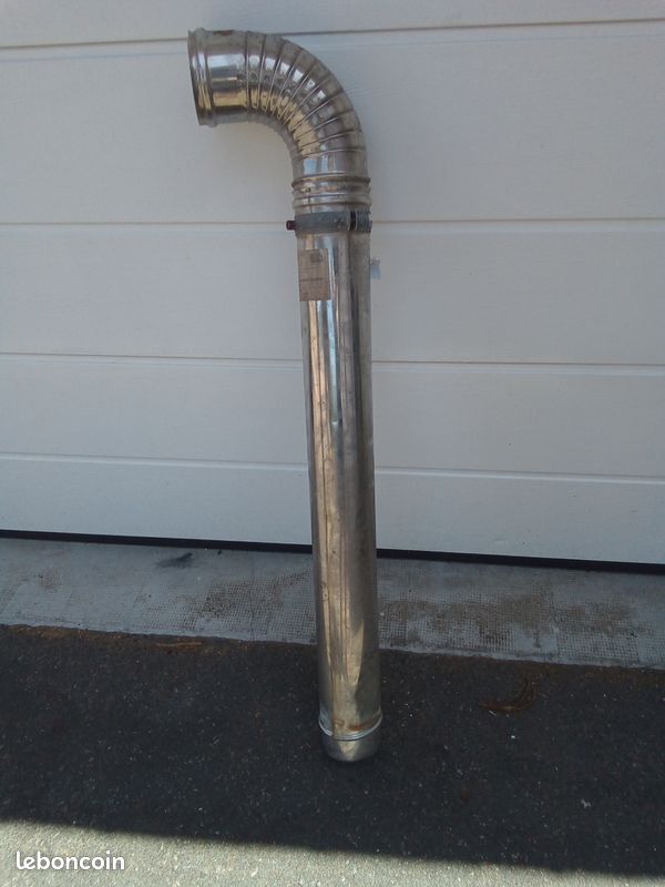 Tube inox +coude 90° pour cheminée diam110 (image 2)