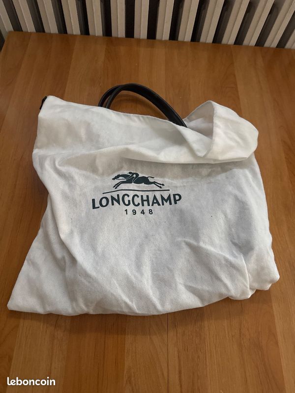 Sac Longchamp Le Pliage Cuir noir authentique - Tres bon etat avec pochette (image 1)