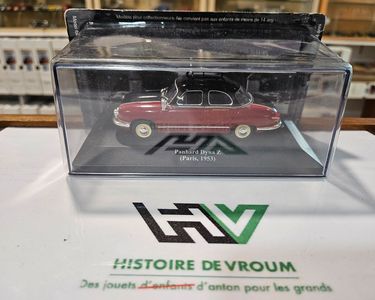 Miniature CIJ Panhard Dyna 54 Taxi 1/43 - Rouge Et Noire - Boîte D'origine - Occasion