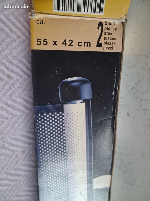 Lot De 2 Stores Pare-Soleil Voiture 43×56 Cm – Fixation Ventouses & Crochets – Anti-UV