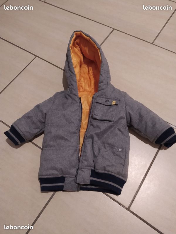 Manteau chaud réversible bébé Jean Bourget excellent état taille 6 mois (image 1)