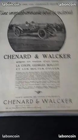 Publicités anciennes années 20/30 voitures anciennes CHENARD & WALCKER - 3 modèles - (image 3)