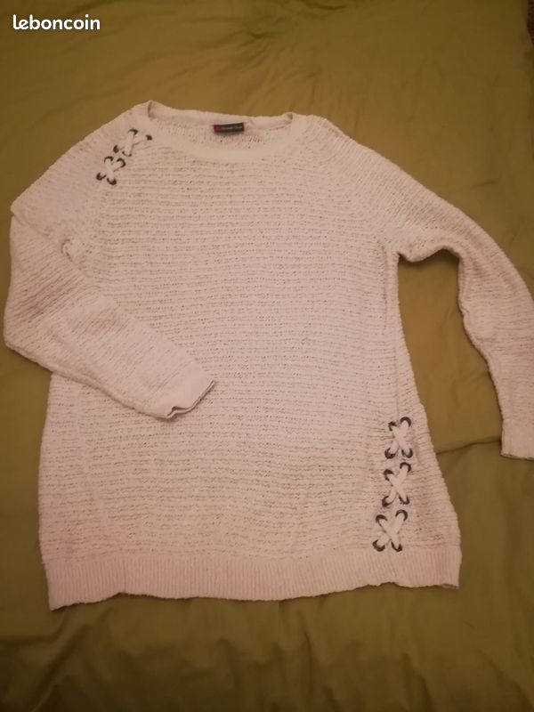Pull blanc en coton T42 (image 1)