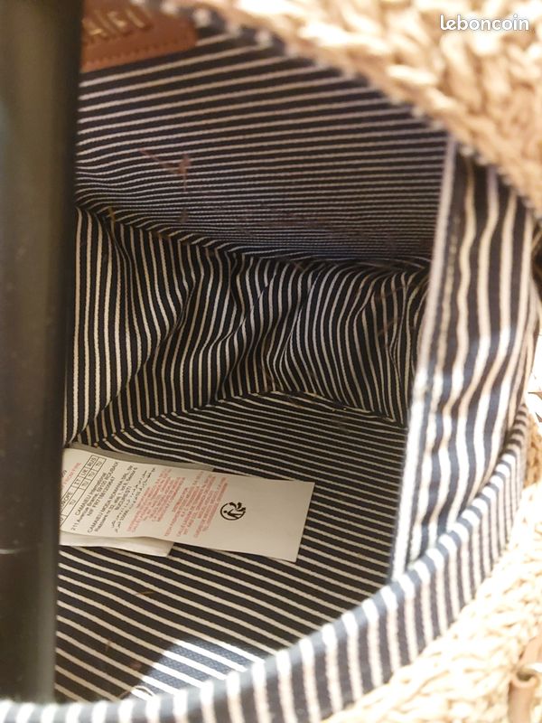Sac à main rond en paille Camaïeu Accessoires Bagagerie