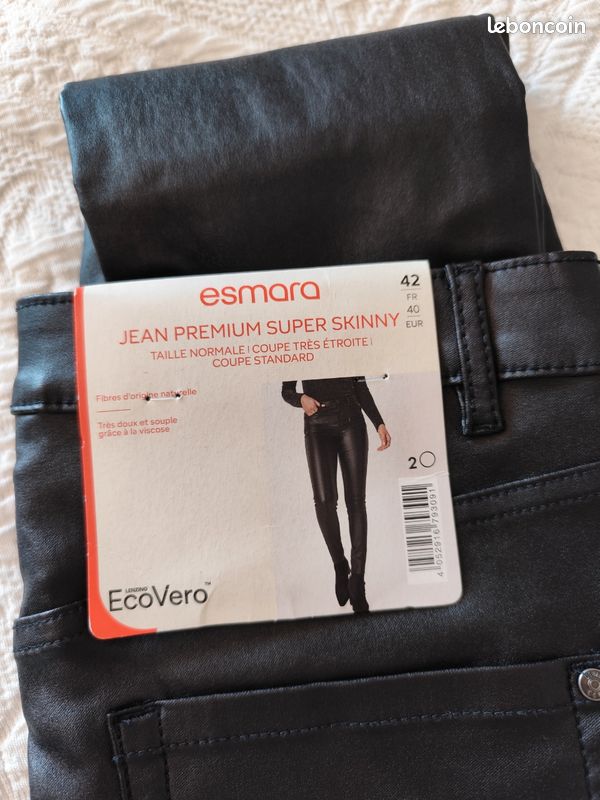 Pantalon skinny noir enduit 42 (image 6)