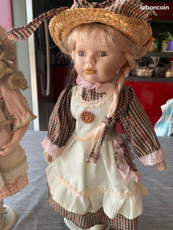 Lot De 2 Chapeaux De Paille Pour Poupée Ancienne - Modèles Sfbj, Steiner